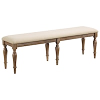 Rustic Dining Bench with Upholstered Seat