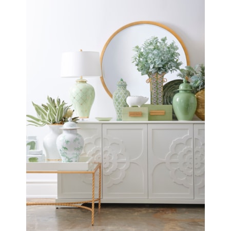 Green Chinoiserie Jar