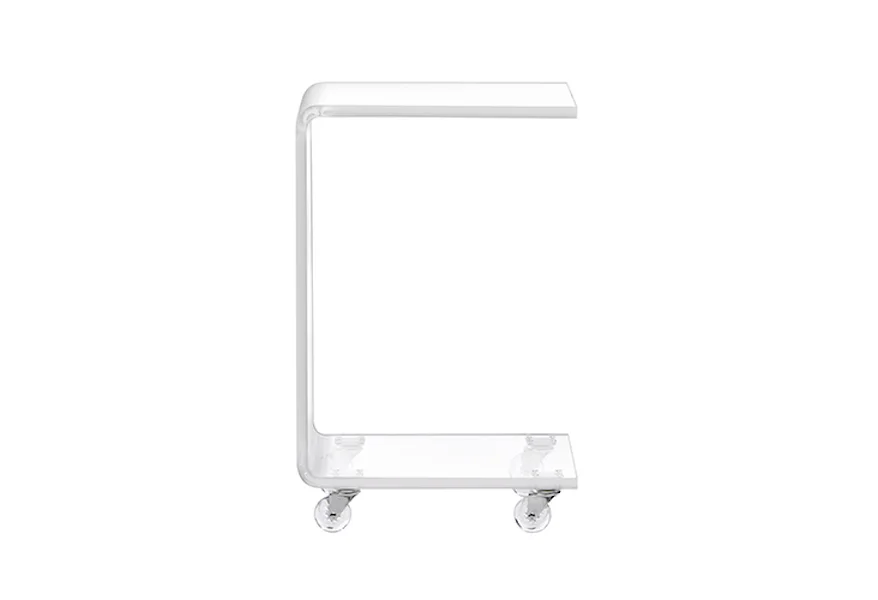 A La Carte Acrylic Chairside Table with Casters by Progressive Furniture at Rooms for Less