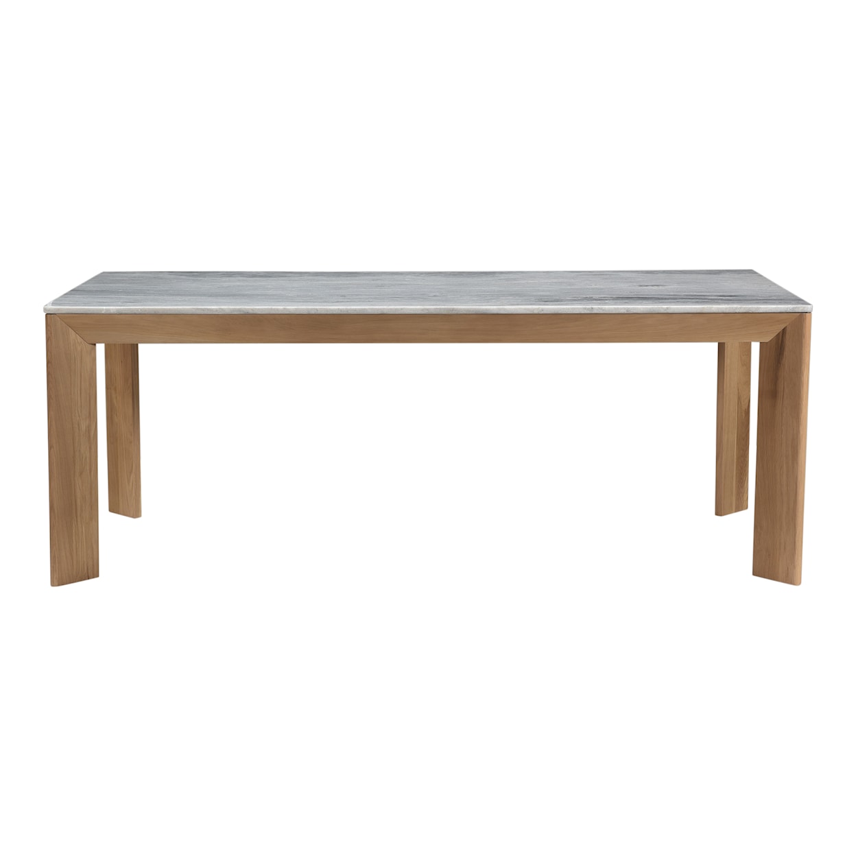 Moe's Home Collection Angle Large Solid Oak Grey-Top Marble Dining Table