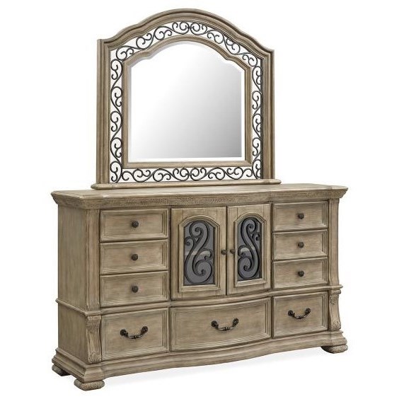 Dresser and Mirror Set
