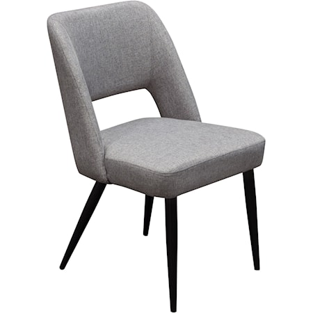 Set of 2 Dining Chairs in Grey Fabric