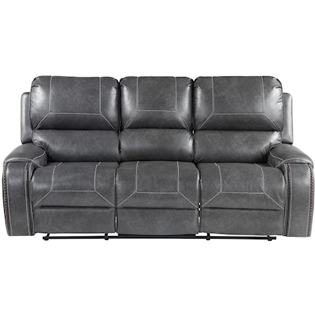 Manual Motion Recliner Sofa with Dropdown Table