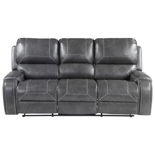 Manual Motion Recliner Sofa with Dropdown Table