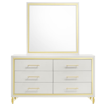 Lucia 6-drawer Dresser w/ Mirror