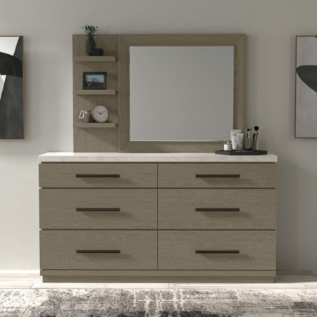 6-Drawer Dresser and Mirror Set