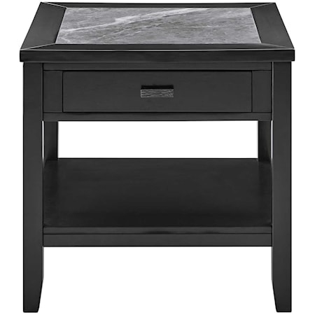 Transitional End Table with Storage