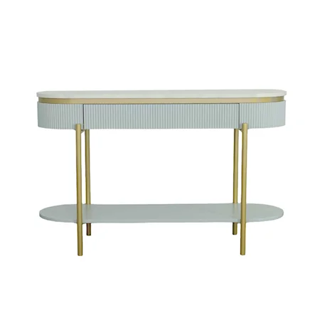 Contemporary Console Table with Faux Marble Top