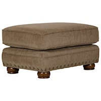 Traditional Ottoman with Nailhead Trimming