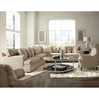 Contemporary L-Shape Sectional with Track Arms and Boxed Back Cushions