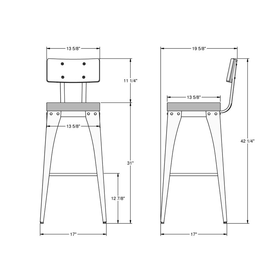 Upholstered Bar Height Dining Stool