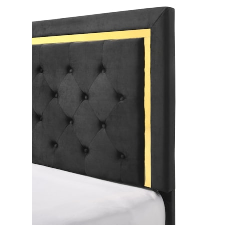 LE&apos;PEW BLACK AND GOLD QUEEN BED |