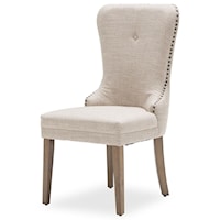 Rustic Upholstered Side Chair with Nailhead Trim