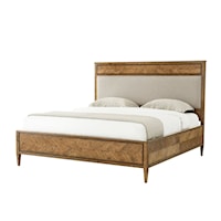 Transitional Upholstered  Panel Queen Bed