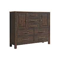 Transitional 7-Drawer Bedroom Chest with Doors