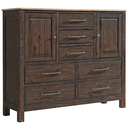 7-Drawer Bedroom Chest with Doors