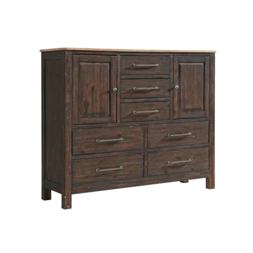 Transitional 7-Drawer Bedroom Chest with Doors