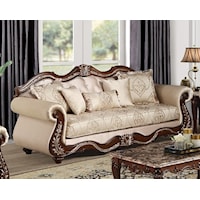 Traditional Sofa with Accent Pillows