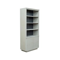 Contemporary Closed-Back Bookcase with Interior and Exterior Storage