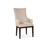 Transitional Host Chair with Slight Wing Back