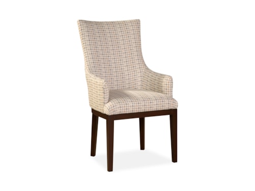 Transitional Host Chair with Slight Wing Back
