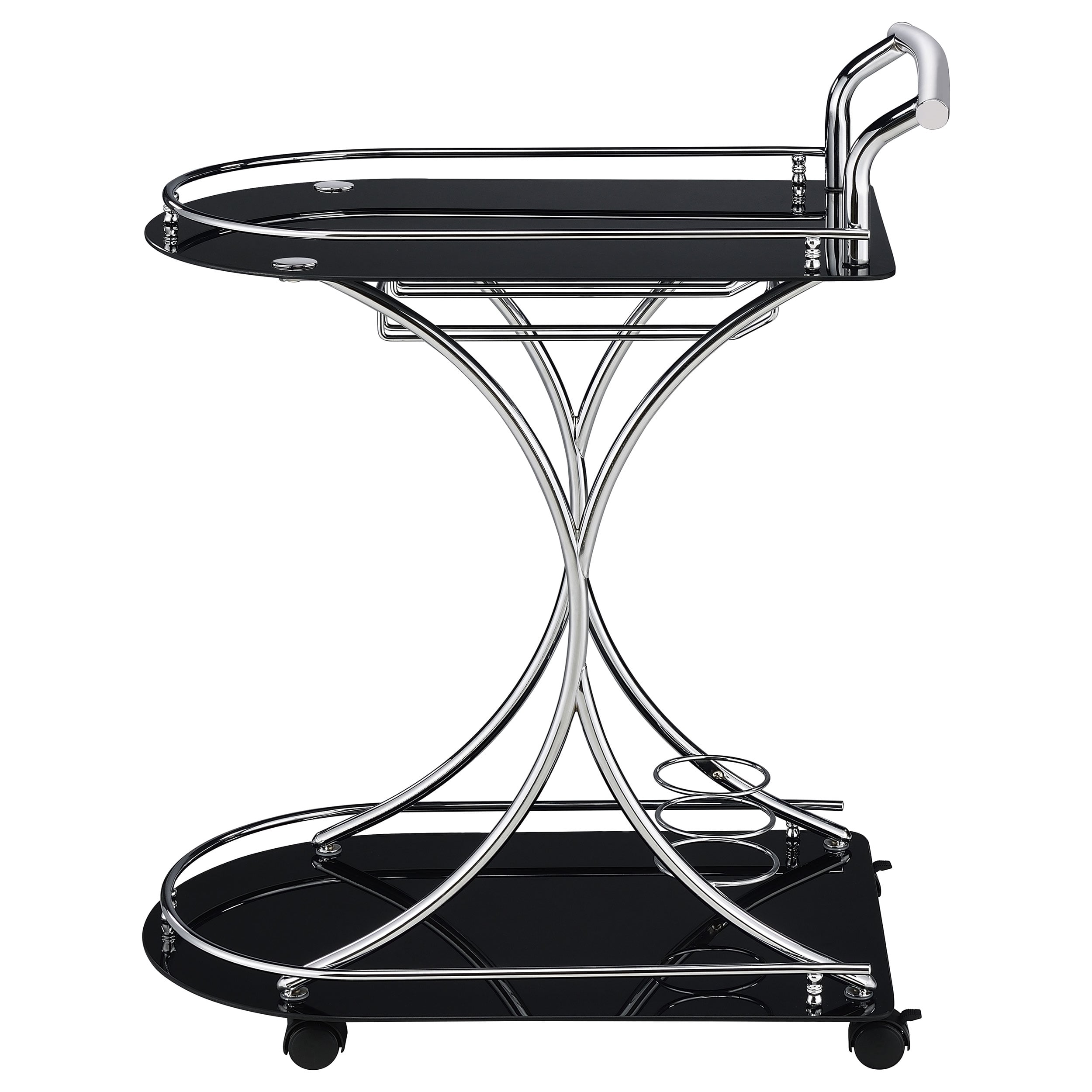 Elfman 2-tier Glass Shelf Bar Cart and