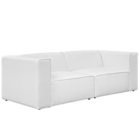 2 Piece Upholstered Fabric Sectional Sofa Set