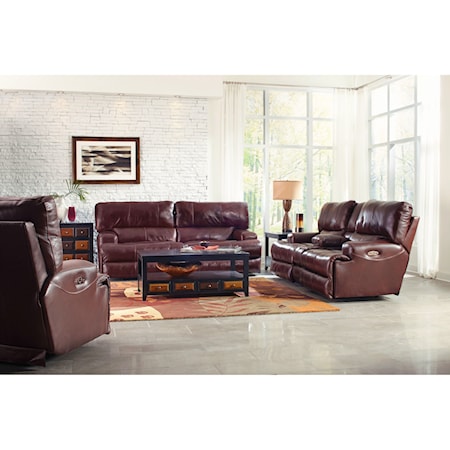 Lay Flat Reclining Console Loveseat