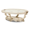 Michael Amini Platine de Royale Two-Tier Oval Cocktail Table