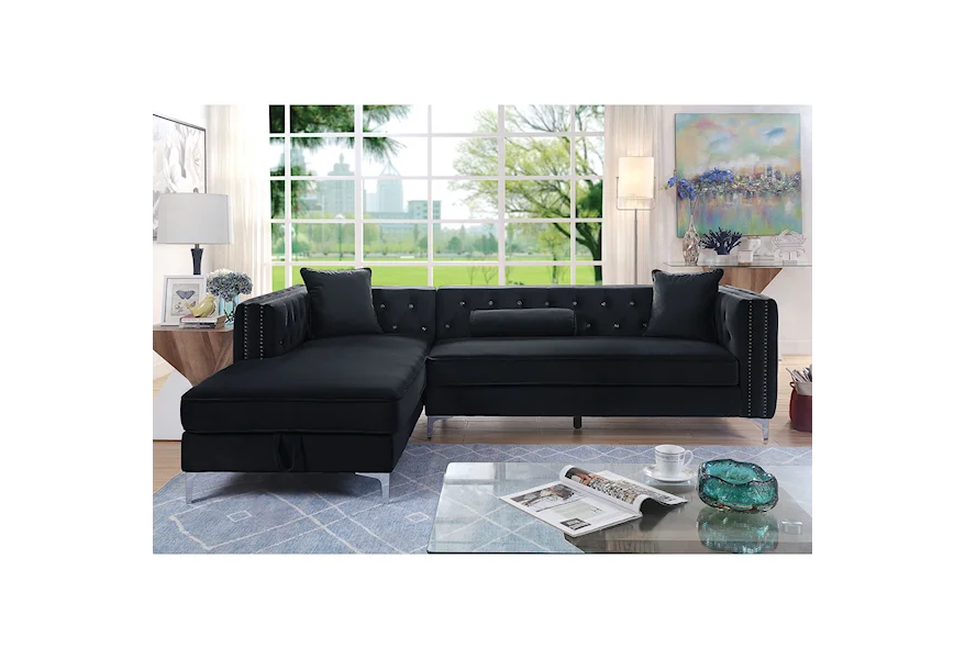 Amie Sofa Chaise  by Furniture of America at Dream Home Interiors