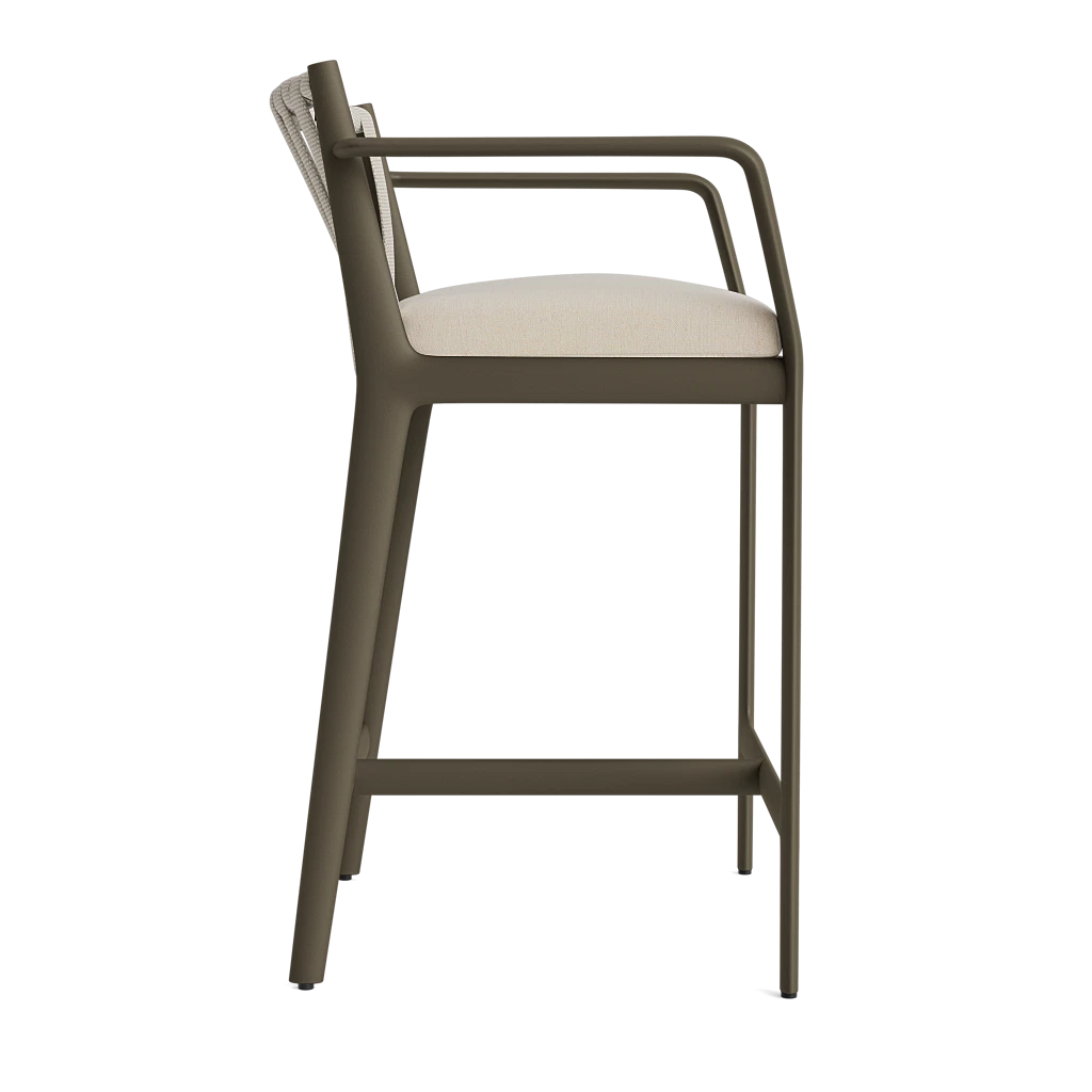Brown Jordan H Low-Back Rope Counter Stool w/Arms