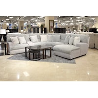 Casual 6-Piece Power Reclining Sectional Sofa with Storage Console