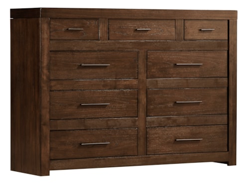 Contemporary 9-Drawer Chesser with Drop Front Media Drawer
