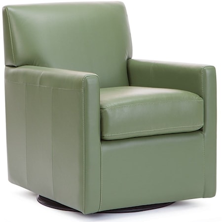 Pia Contemporary Swivel Chair with Track Arms