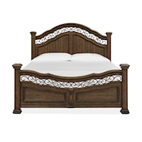 Traditional California King Poster Bed  with Metal Trim
