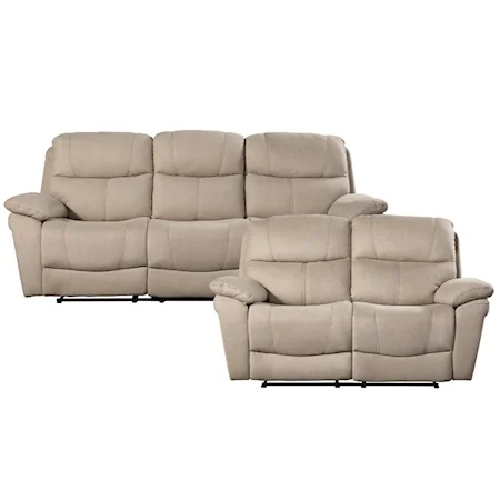 Casual 2-Piece Dual Reclining Living Room Set