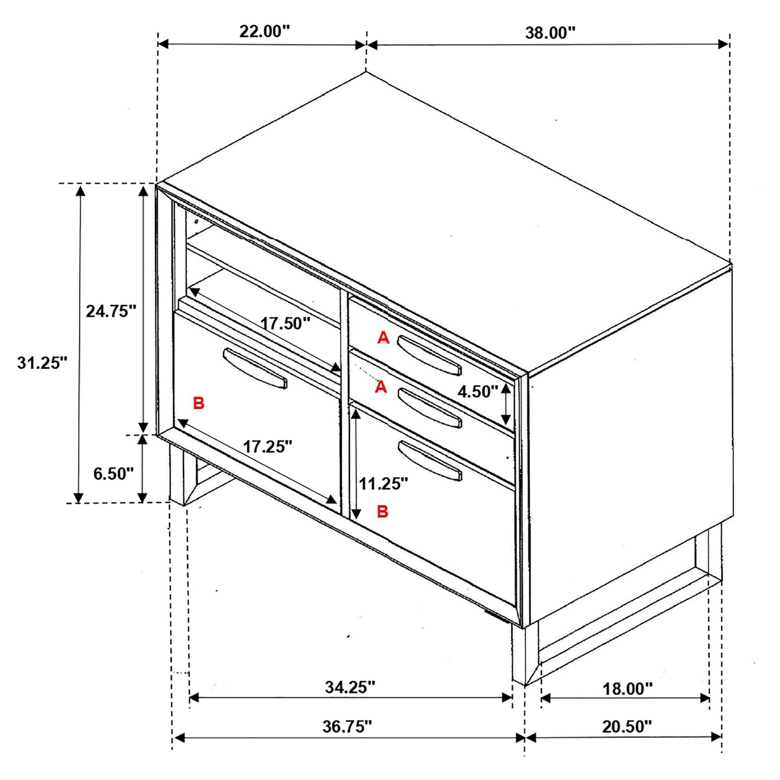 Coaster Marshall Marshall 4-drawer Home Office File Cabinet