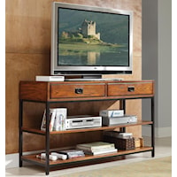 Traditional 2-Drawer Media Console with Display Shelves