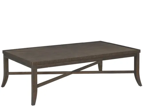 Transitional Rectangular Cocktail Table with Channeled Edge