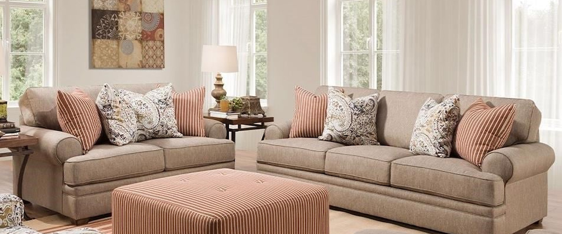 Transitional Stationary Living Room Group