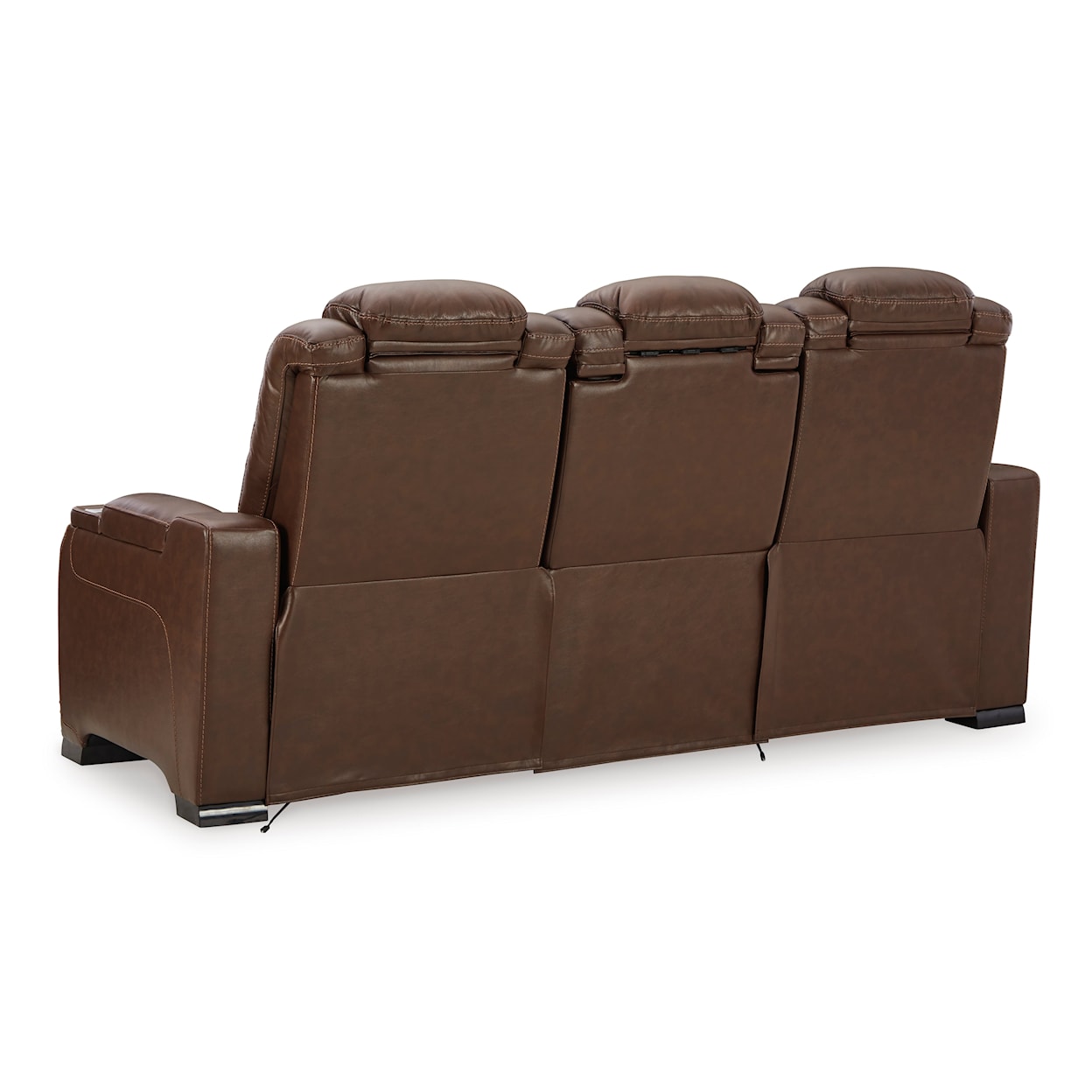 Signature Design by Ashley The Man-Den Power Reclining Sofa with Adj Headrests