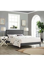 Modway Ruthie Queen Vinyl Platform Bed with Squared Tapered Legs