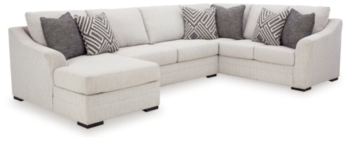 3-Piece Sectional With Chaise in Performance Fabric
