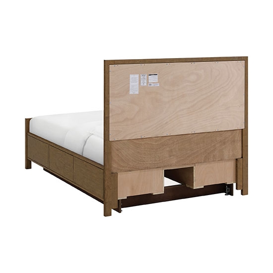 Queen Upholstered Panel Storage Bed