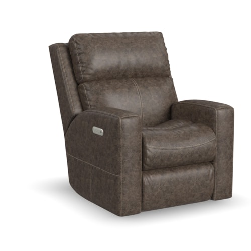 Contemporary Power Recliner with Power Headrest & Lumbar