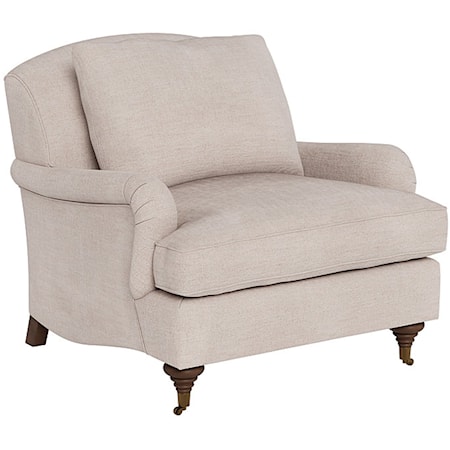Churchill Accent Chair with English Arms and Casters
