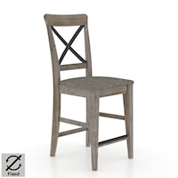 Customizable Metal X-Back Stool with Wood Seat