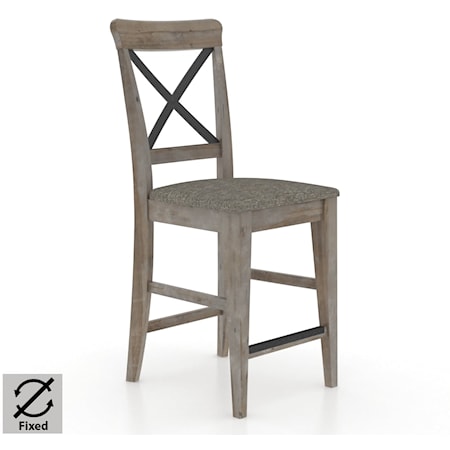 Customizable Metal X-Back Stool with Wood Seat