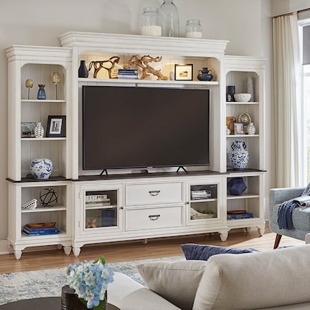 Relaxed Vintage Entertainment Center with Piers and Hutch