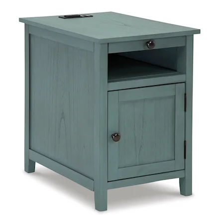 Teal Chairside End Table